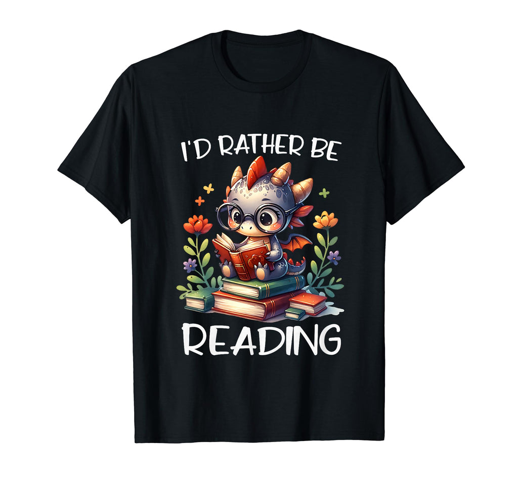 Id Rather Be Reading Book Dragon T-Shirt - Custom Art Print Unisex - T-Shirt, Sweatshirt, Hoodie