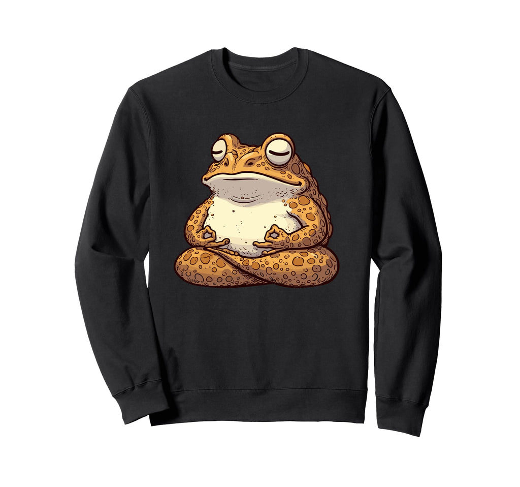 Meditation Frog Toad Yoga Pose Sweatshirt - Trendy Graphic Men Women - T-Shirt, Sweatshirt, Hoodie