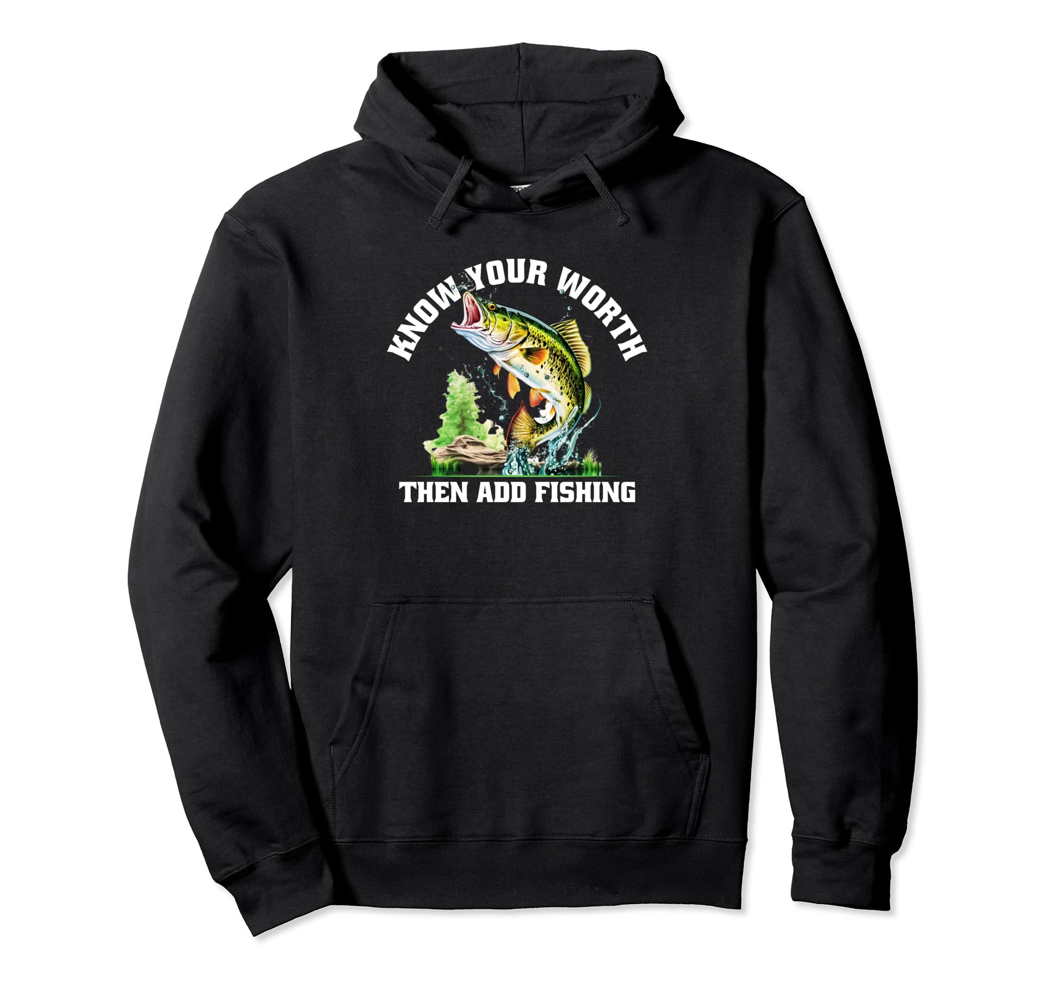 Know Worth Add Fish Self Love Hoodie - Fun Novelty Design for Adults - T-Shirt, Sweatshirt, Hoodie