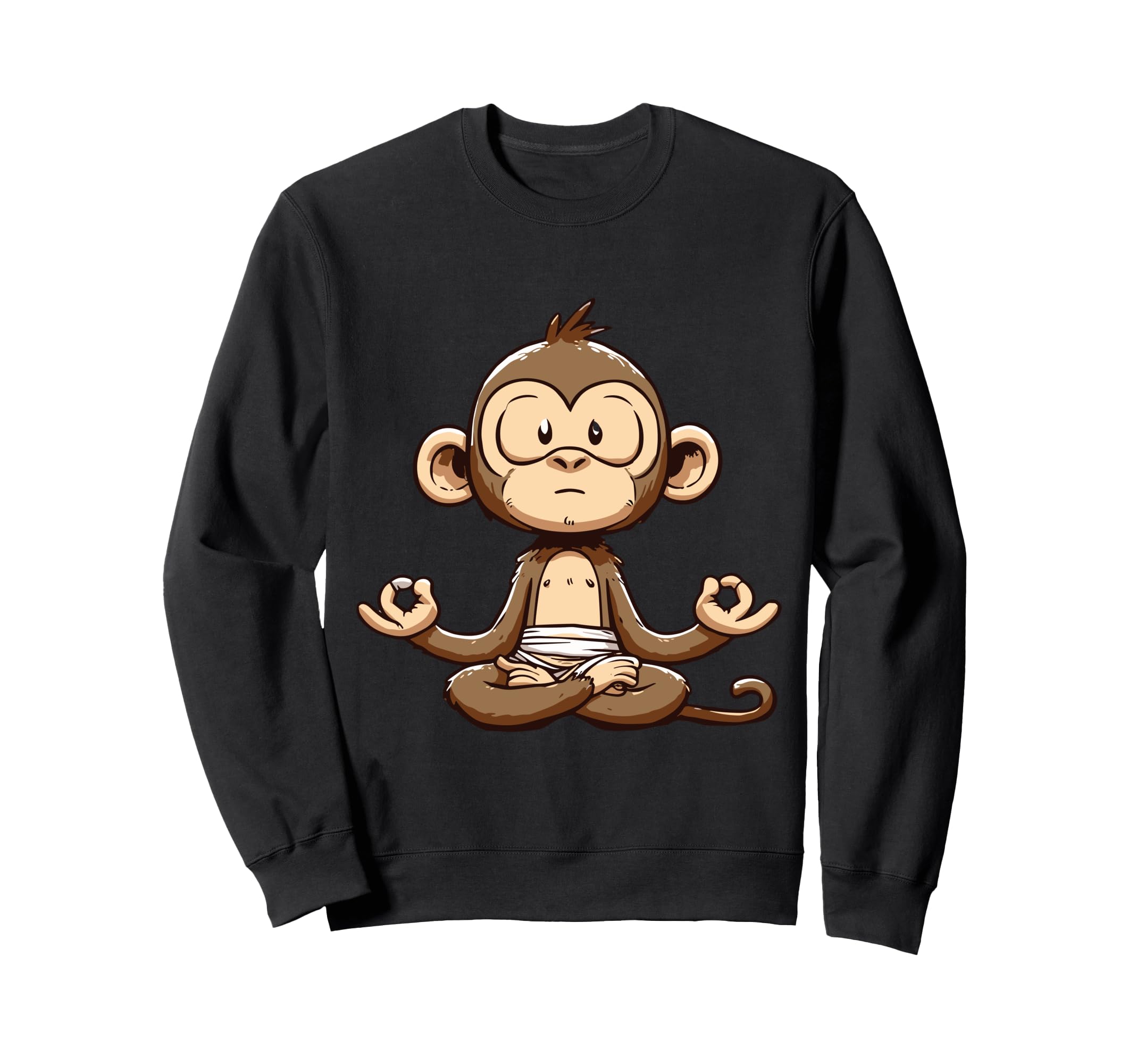 Meditation Monkey Yoga Pose Sweatshirt - Fun Novelty Design Men Women - T-Shirt, Sweatshirt, Hoodie