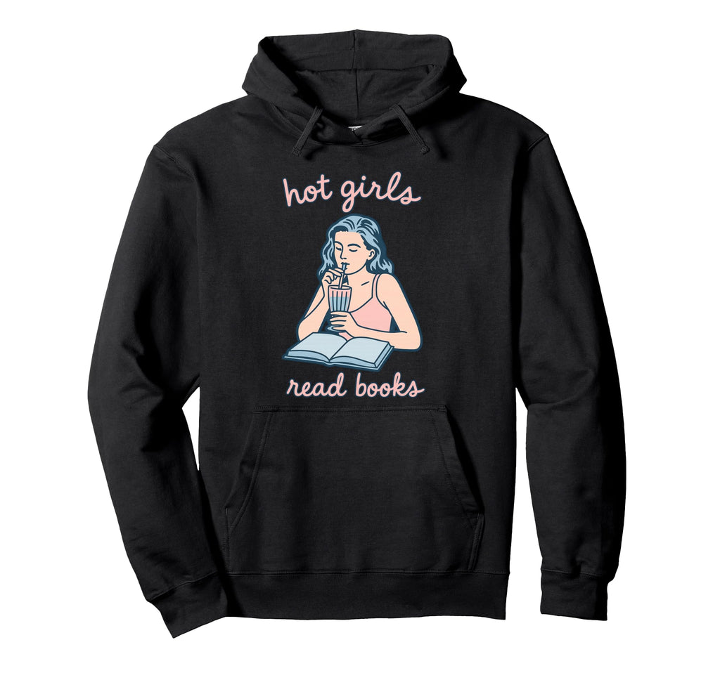 Book Lovers Hot Read Books Hoodie - Aesthetic Graphic Men Women - T-Shirt, Sweatshirt, Hoodie