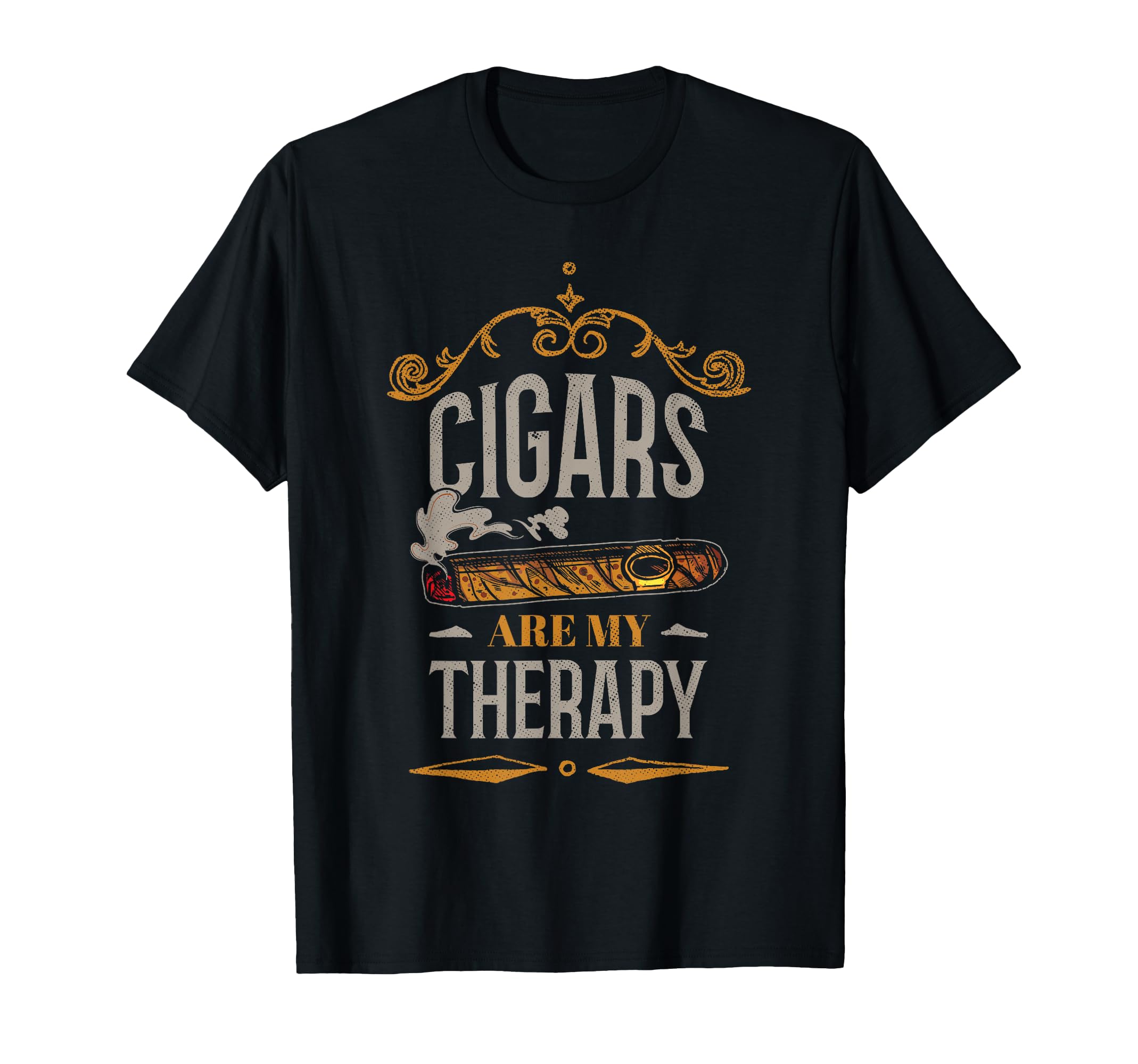 Cigars Are My Therapy Funny Cigar T-Shirt - Custom Art Print Unisex - T-Shirt, Sweatshirt, Hoodie