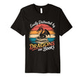 Easily Distracted Books Dragons Funny T-Shirt - Graphic Print Unisex - T-Shirt, Sweatshirt, Hoodie