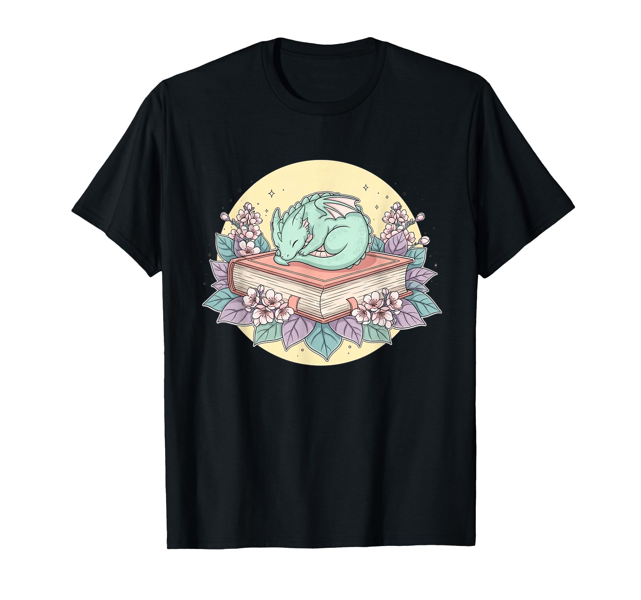 Sleeping Dragon Book Floral Fantasy T-Shirt - Streetwear Style Men Women - T-Shirt, Sweatshirt, Hoodie