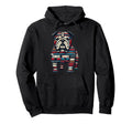 Books English Bulldog Dog Book Lover Hoodie - Graphic Print Men Women - T-Shirt, Sweatshirt, Hoodie