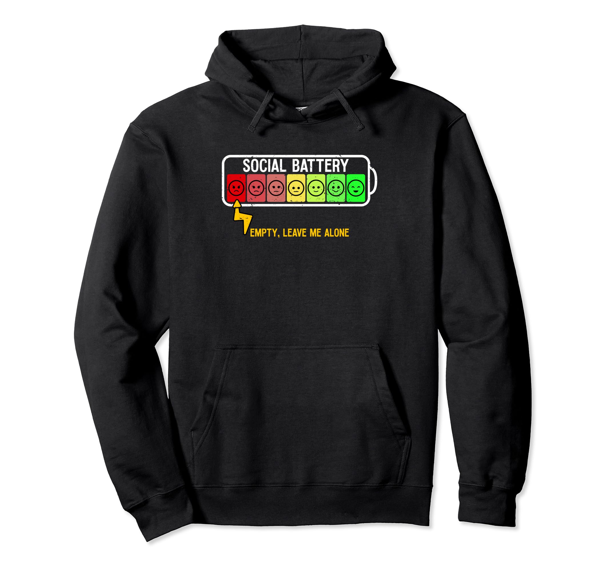 Social Battery Funny Introvert Social Hoodie - Novelty Apparel Unisex - T-Shirt, Sweatshirt, Hoodie