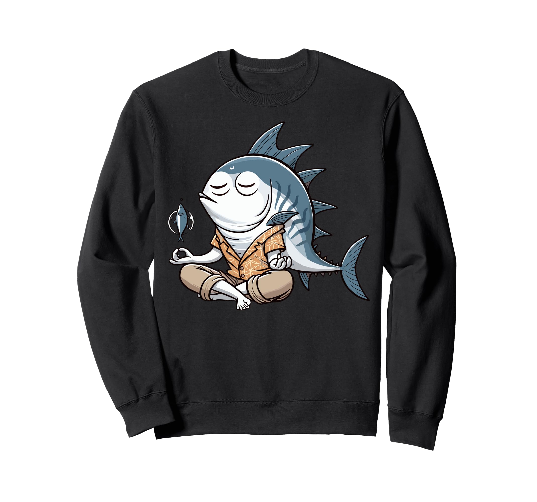 Meditation Tuna Yoga Pose Sweatshirt - Fun Novelty Design for Adults - T-Shirt, Sweatshirt, Hoodie