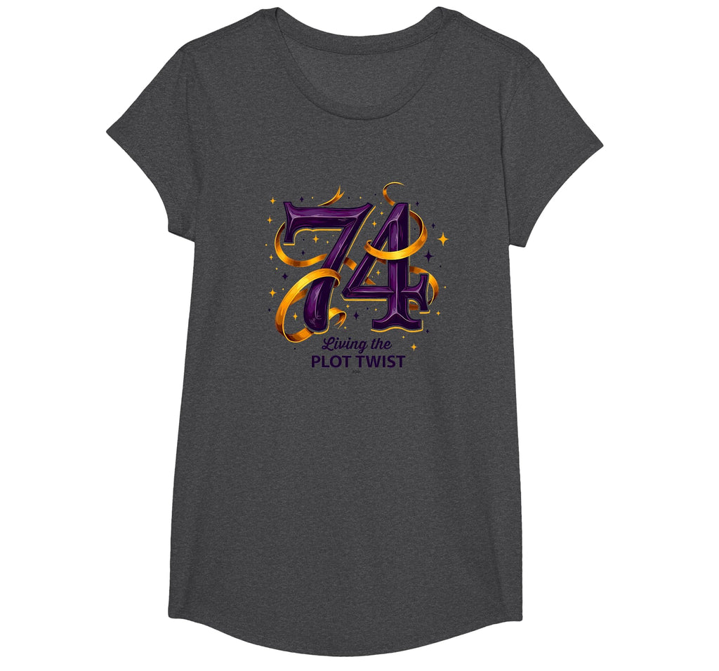 74 And Living Plot Twist Unique Birthday T-Shirt - Minimalist Print Unisex - T-Shirt, Sweatshirt, Hoodie