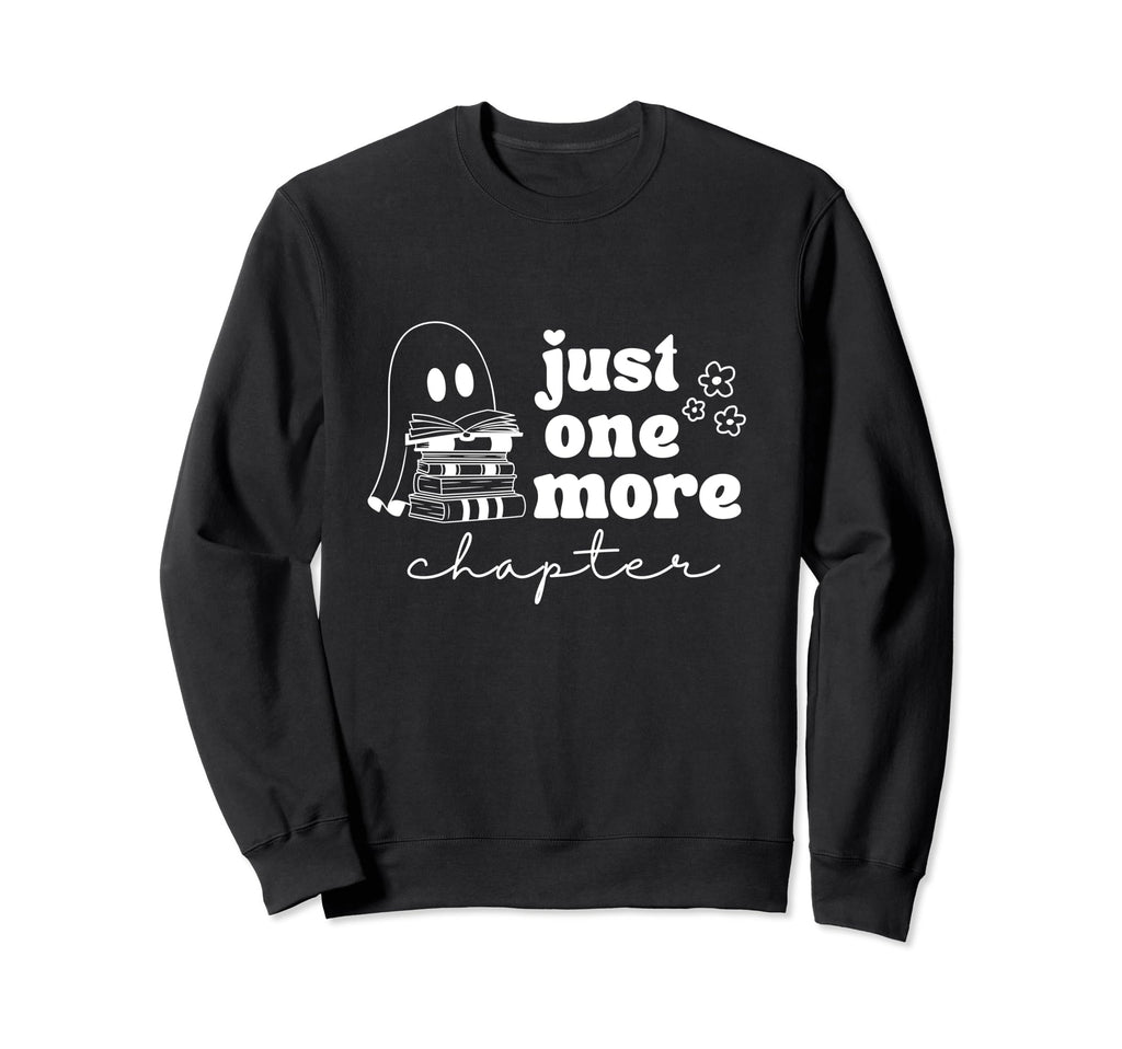 Fun Ghost Reading Just One More Sweatshirt - Minimalist Print Men Women - T-Shirt, Sweatshirt, Hoodie