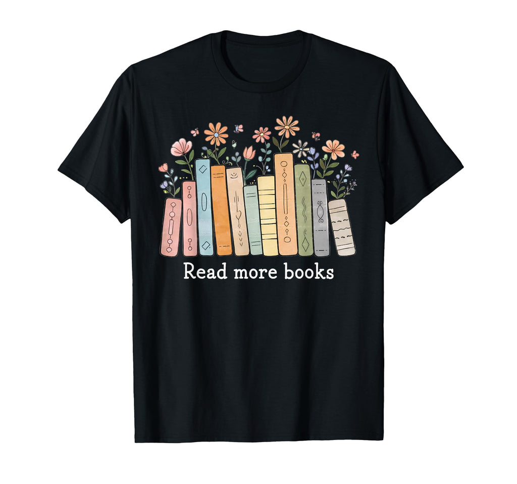 Read More Books Floral Bookworm Reading T-Shirt - Minimalist Print Unisex - T-Shirt, Sweatshirt, Hoodie