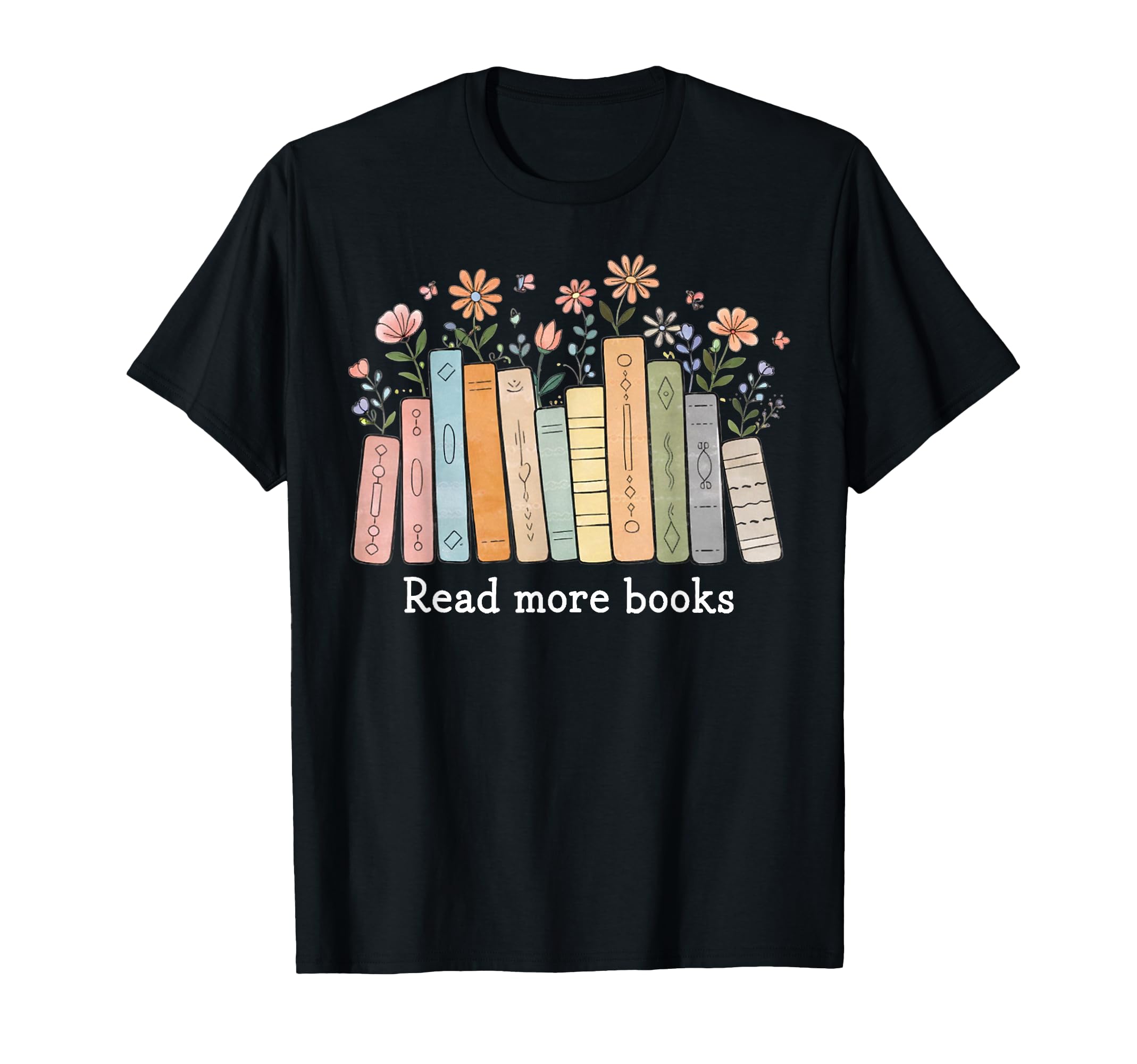 Read More Books Floral Bookworm Reading T-Shirt - Minimalist Print Unisex - T-Shirt, Sweatshirt, Hoodie