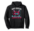 Antisocial Butterfly Funny Monarch Hoodie - Novelty Apparel for Adults - T-Shirt, Sweatshirt, Hoodie