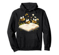 Floral Bumble Bee Reading Book Hoodie - Minimalist Print Men Women - T-Shirt, Sweatshirt, Hoodie