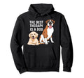Best Therapy Is Dog Boxer Golden Hoodie - Casual Everyday Wear Unisex - T-Shirt, Sweatshirt, Hoodie