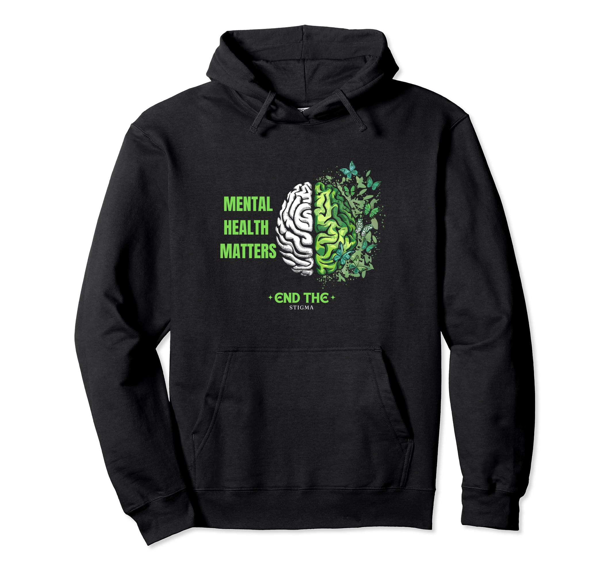 End Stigma Mental Health Matters Hoodie - Custom Art Print for Adults - T-Shirt, Sweatshirt, Hoodie