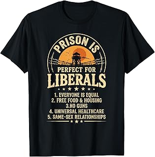 Vintage Prison is Perfect for Liberals Quote for Men Women T-Shirt Unisex T-shirt, Sweatshirt, Hoodie, Long Sleeve Tee - T-Shirt, Sweatshirt, Hoodie