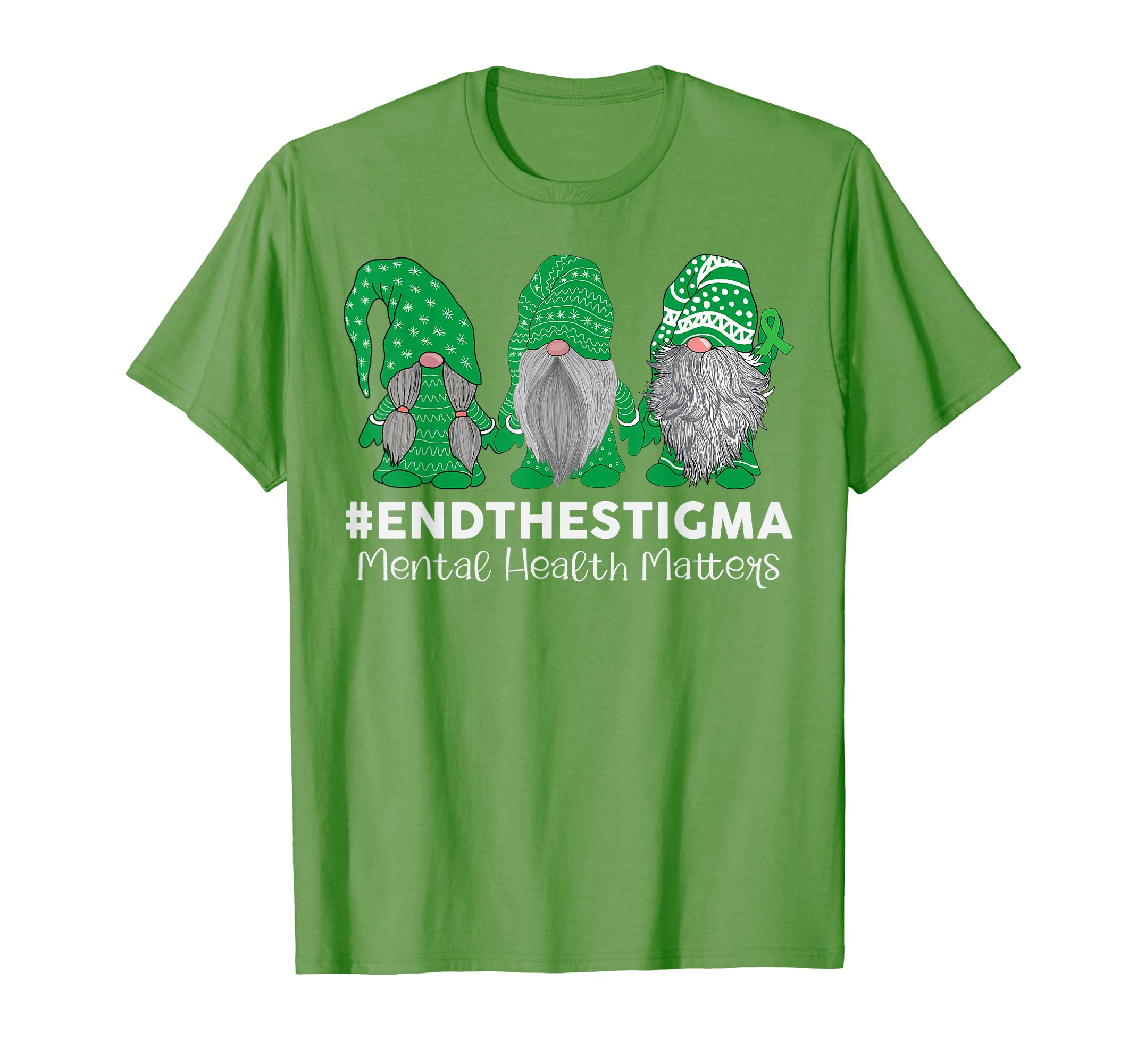 Trio Gnome End Stigma Mental Health T-Shirt - Minimalist Print Unisex - T-Shirt, Sweatshirt, Hoodie