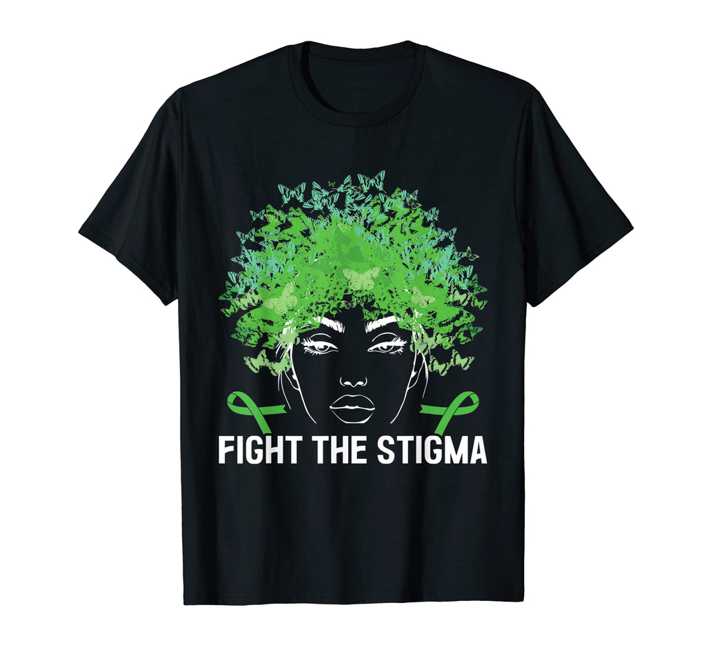 Butterfly Fight Stigma May Green Mental T-Shirt - Minimalist Print Unisex - T-Shirt, Sweatshirt, Hoodie