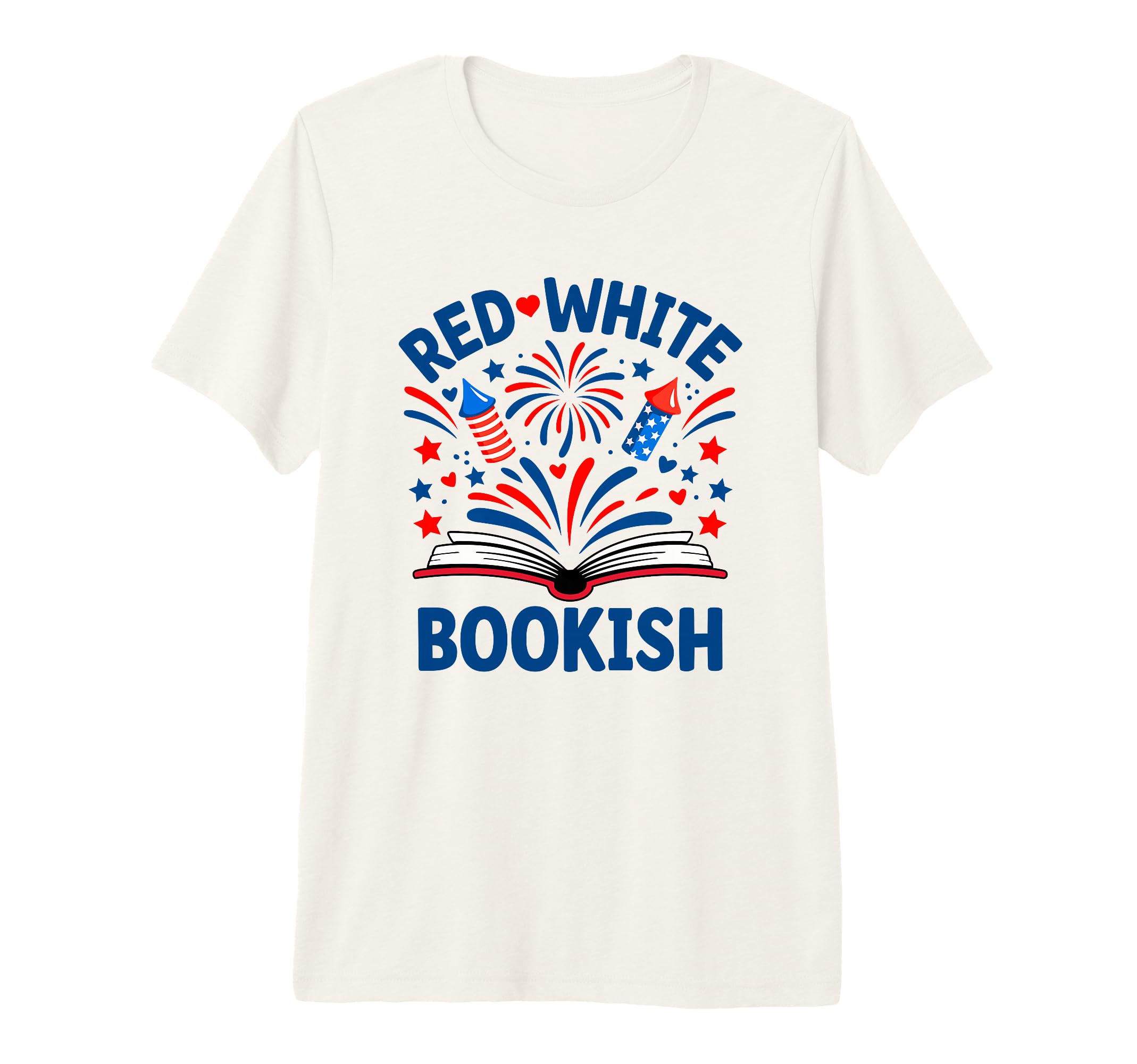 Book Fireworks Red White Bookish Tri T-Shirt - Graphic Print Men Women - T-Shirt, Sweatshirt, Hoodie