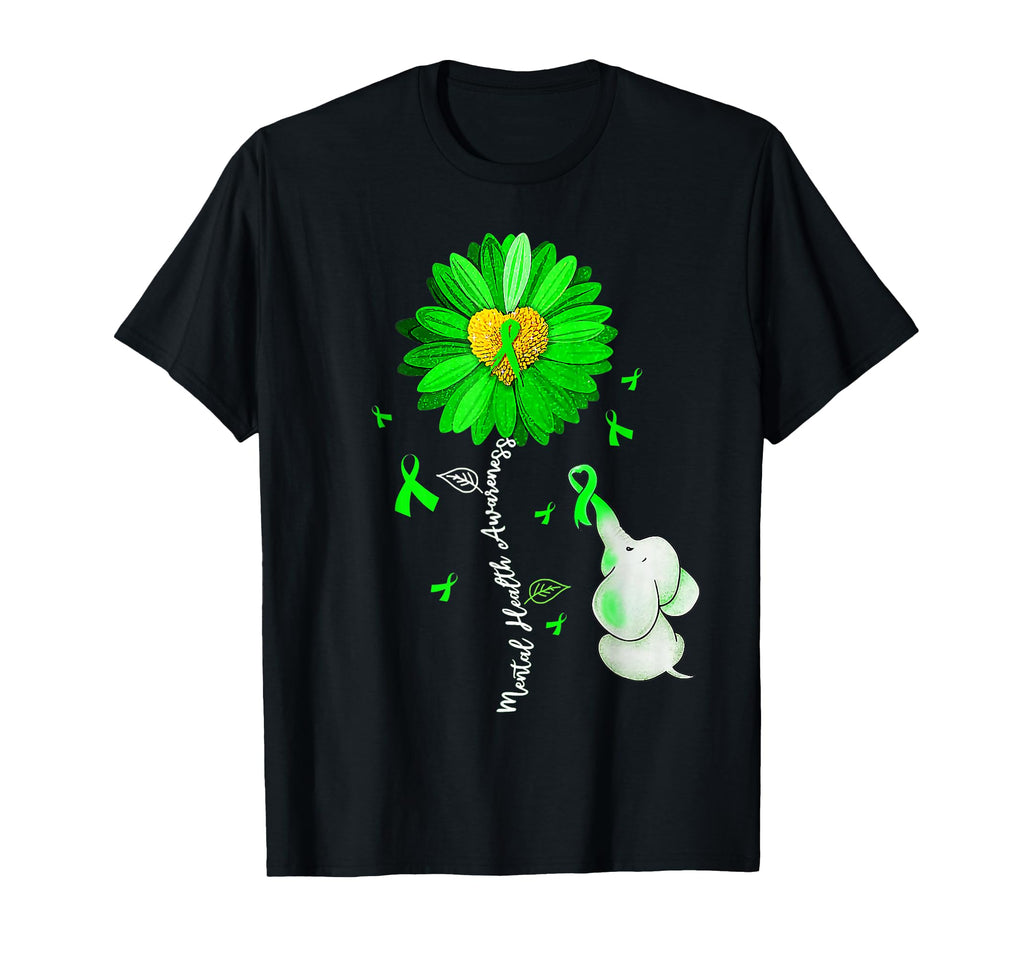 Mental Health Awareness Sunflower Green T-Shirt - Graphic Print Men Women - T-Shirt, Sweatshirt, Hoodie