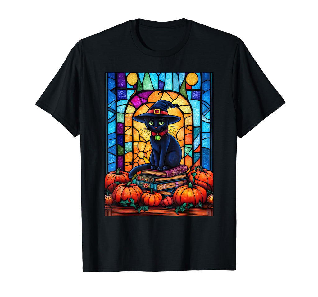 Cat Witch Halloween Pumpkin Book T-Shirt - Aesthetic Graphic for Adults - T-Shirt, Sweatshirt, Hoodie