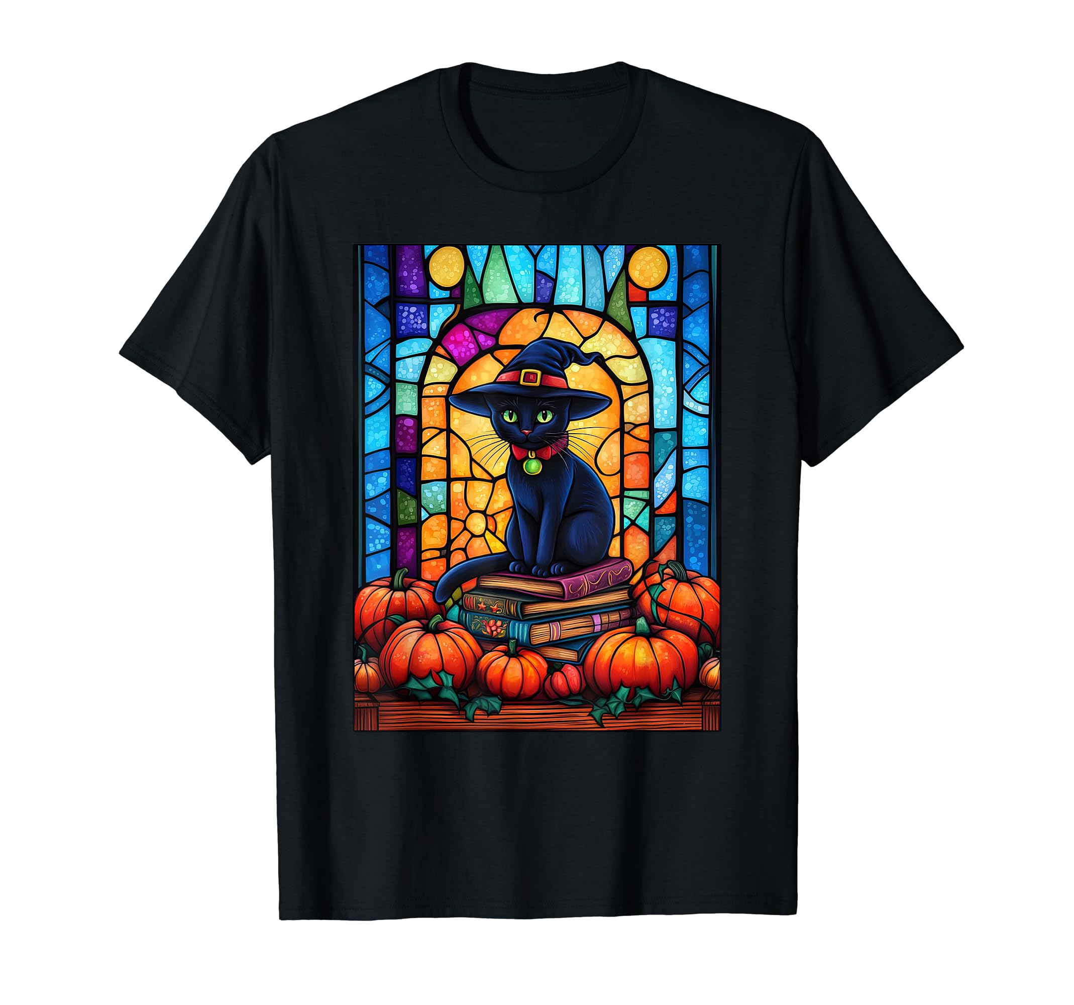 Cat Witch Halloween Pumpkin Book T-Shirt - Aesthetic Graphic for Adults - T-Shirt, Sweatshirt, Hoodie