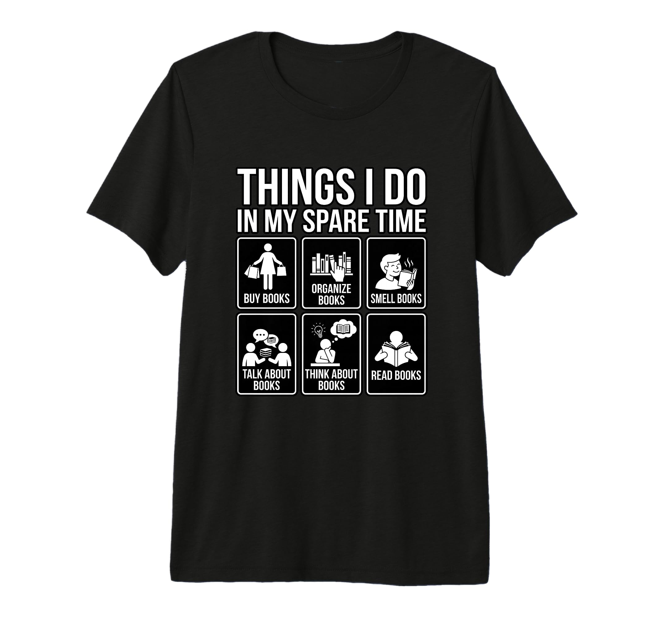 Bookish Things I Do My Spare Time T-Shirt - Trendy Graphic for Adults - T-Shirt, Sweatshirt, Hoodie