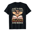 Just Who Loves Dragons And Books T-Shirt - Aesthetic Graphic for Adults - T-Shirt, Sweatshirt, Hoodie