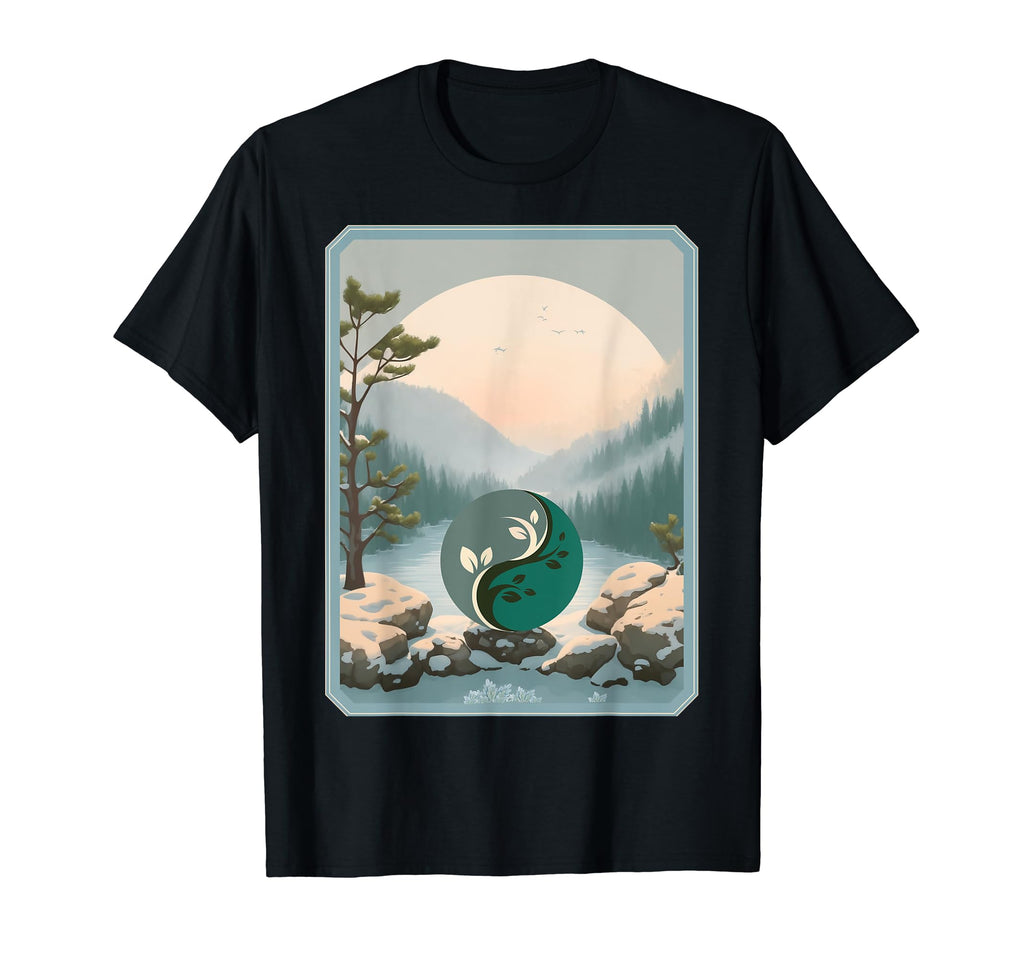 Yin Yang Yoga Mindfulness Peaceful T-Shirt - Unique Graphic Men Women - T-Shirt, Sweatshirt, Hoodie
