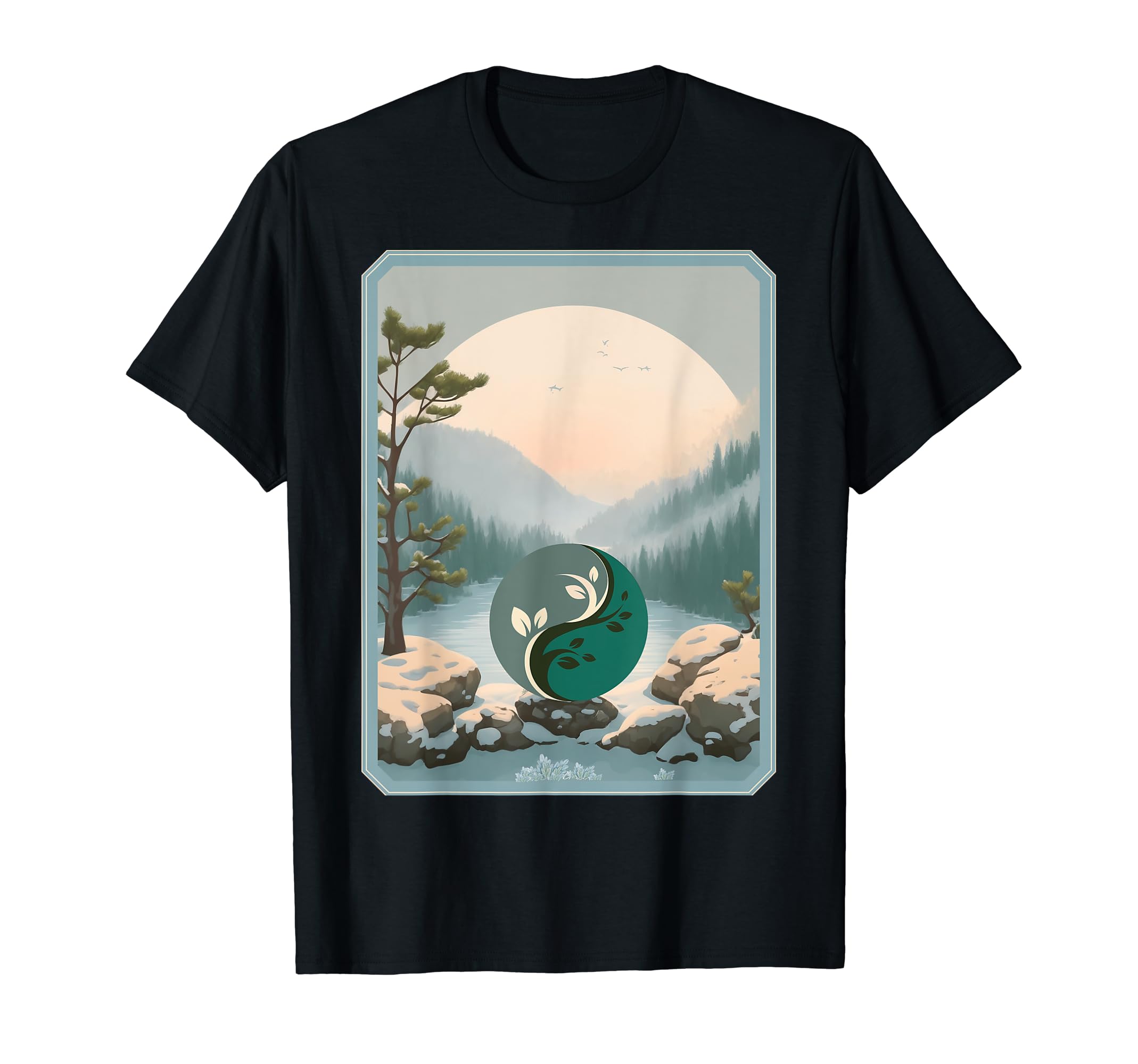 Yin Yang Yoga Mindfulness Peaceful T-Shirt - Unique Graphic Men Women - T-Shirt, Sweatshirt, Hoodie
