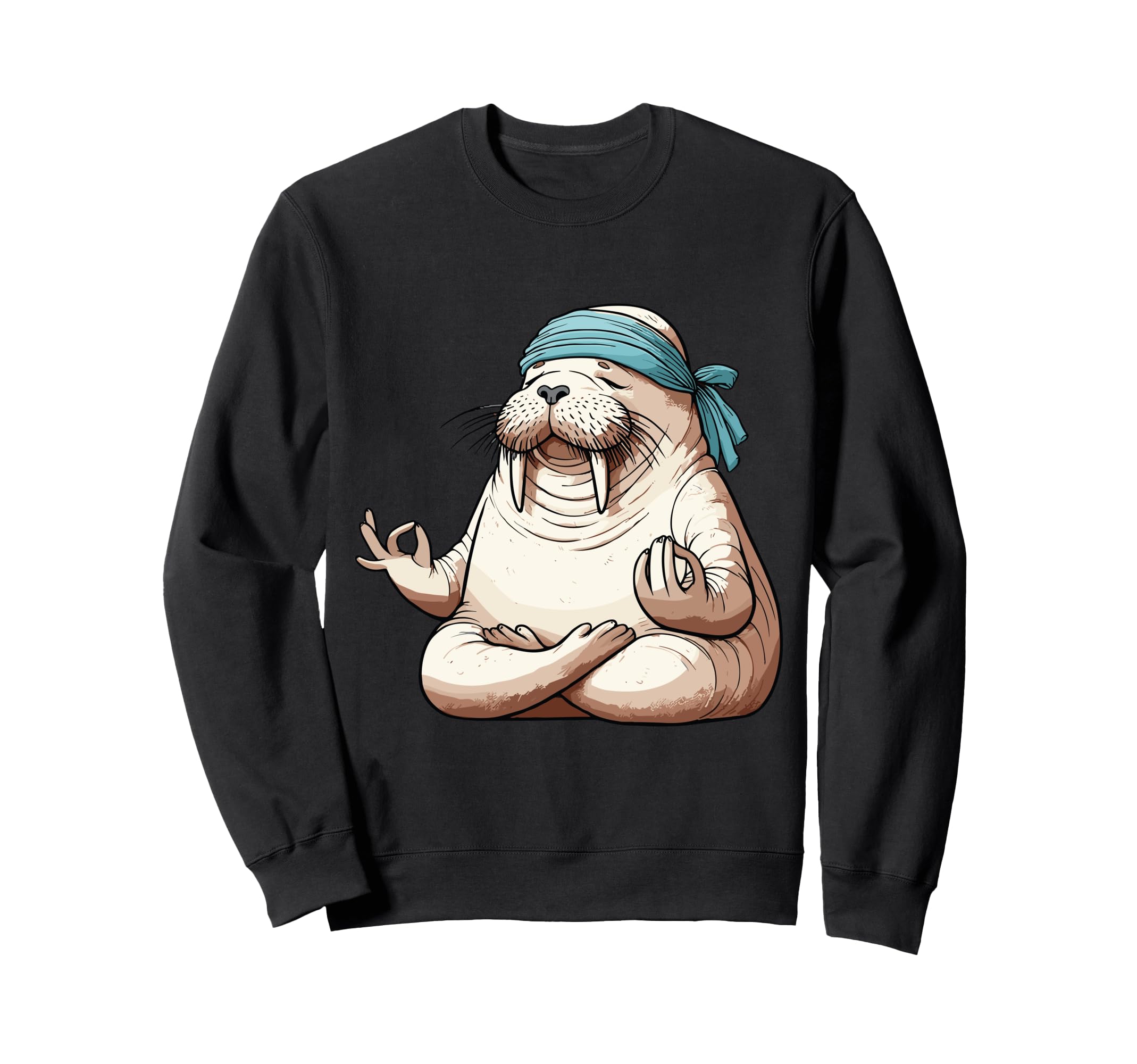 Meditation Walrus Yoga Pose Sweatshirt - Custom Art Print Men Women - T-Shirt, Sweatshirt, Hoodie