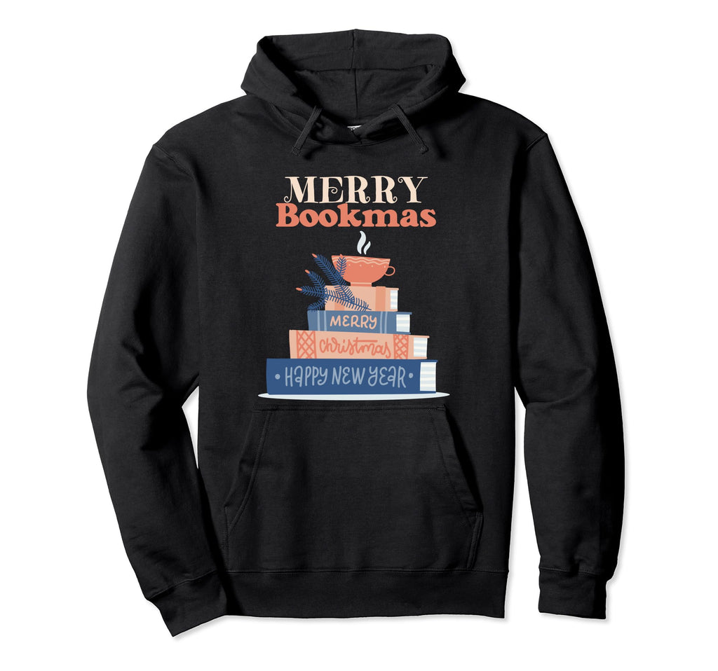 Bibliophile Merry Bookmas Hoodie - Novelty Apparel for Adults - T-Shirt, Sweatshirt, Hoodie
