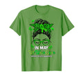 May We Wear Green Messy Bun Mental T-Shirt - Custom Art Print Unisex - T-Shirt, Sweatshirt, Hoodie