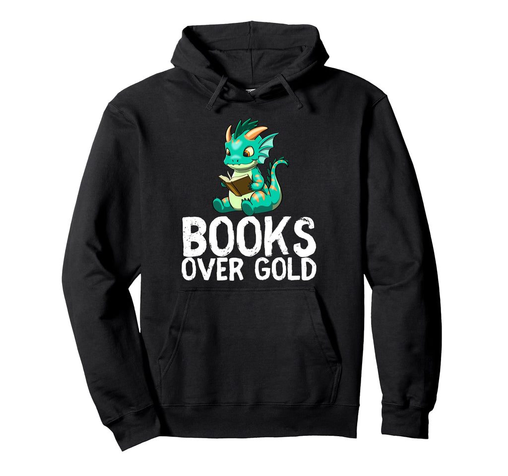 Dragon Reading Book Worm Nerd School Hoodie - Custom Art Print for Adults - T-Shirt, Sweatshirt, Hoodie