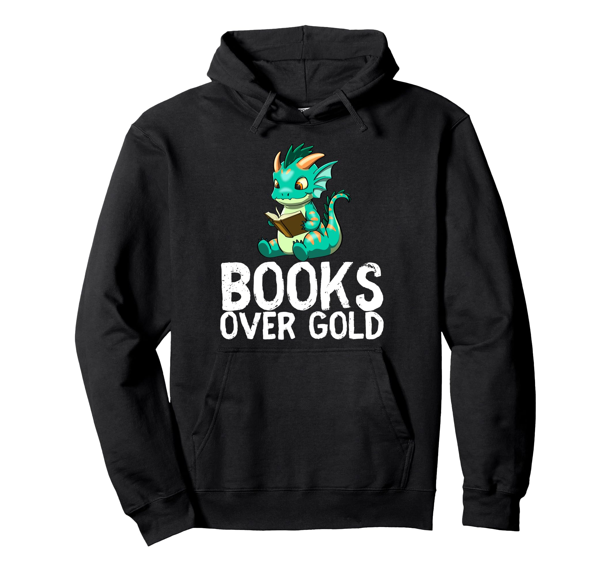Dragon Reading Book Worm Nerd School Hoodie - Custom Art Print for Adults - T-Shirt, Sweatshirt, Hoodie