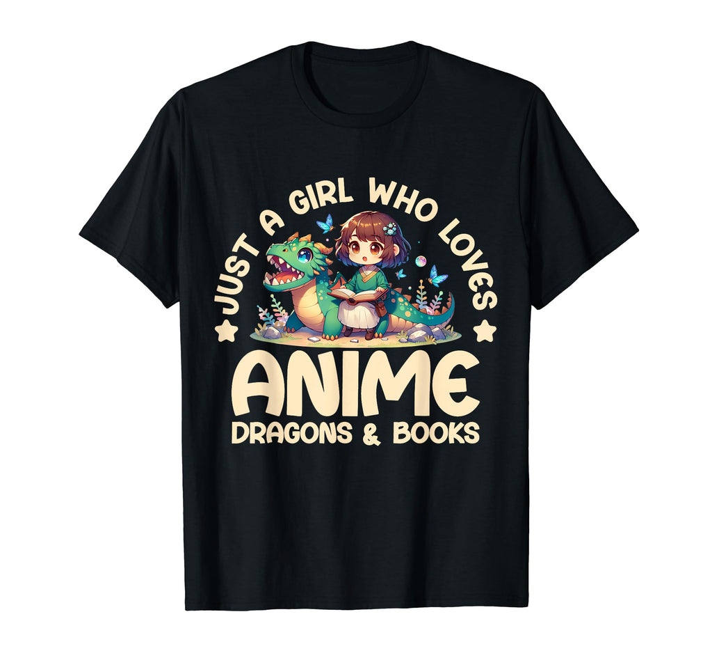 Just Who Loves Anime Dragons And Books T-Shirt - Trendy Graphic for Adults - T-Shirt, Sweatshirt, Hoodie
