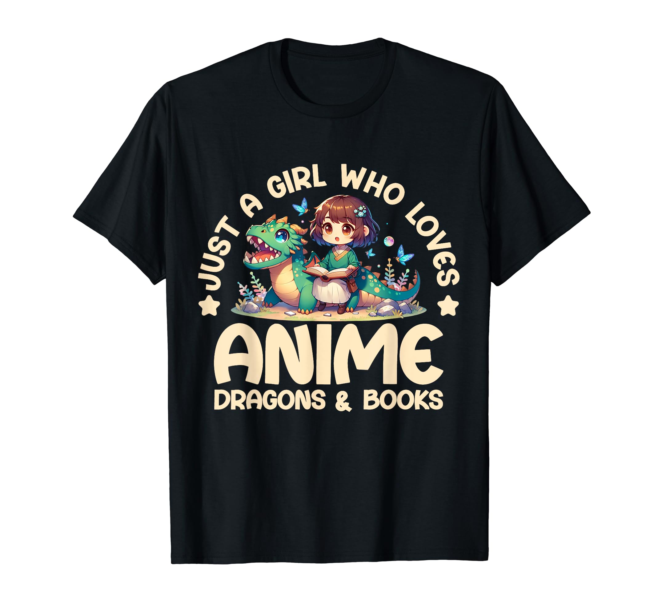 Just Who Loves Anime Dragons And Books T-Shirt - Trendy Graphic for Adults - T-Shirt, Sweatshirt, Hoodie