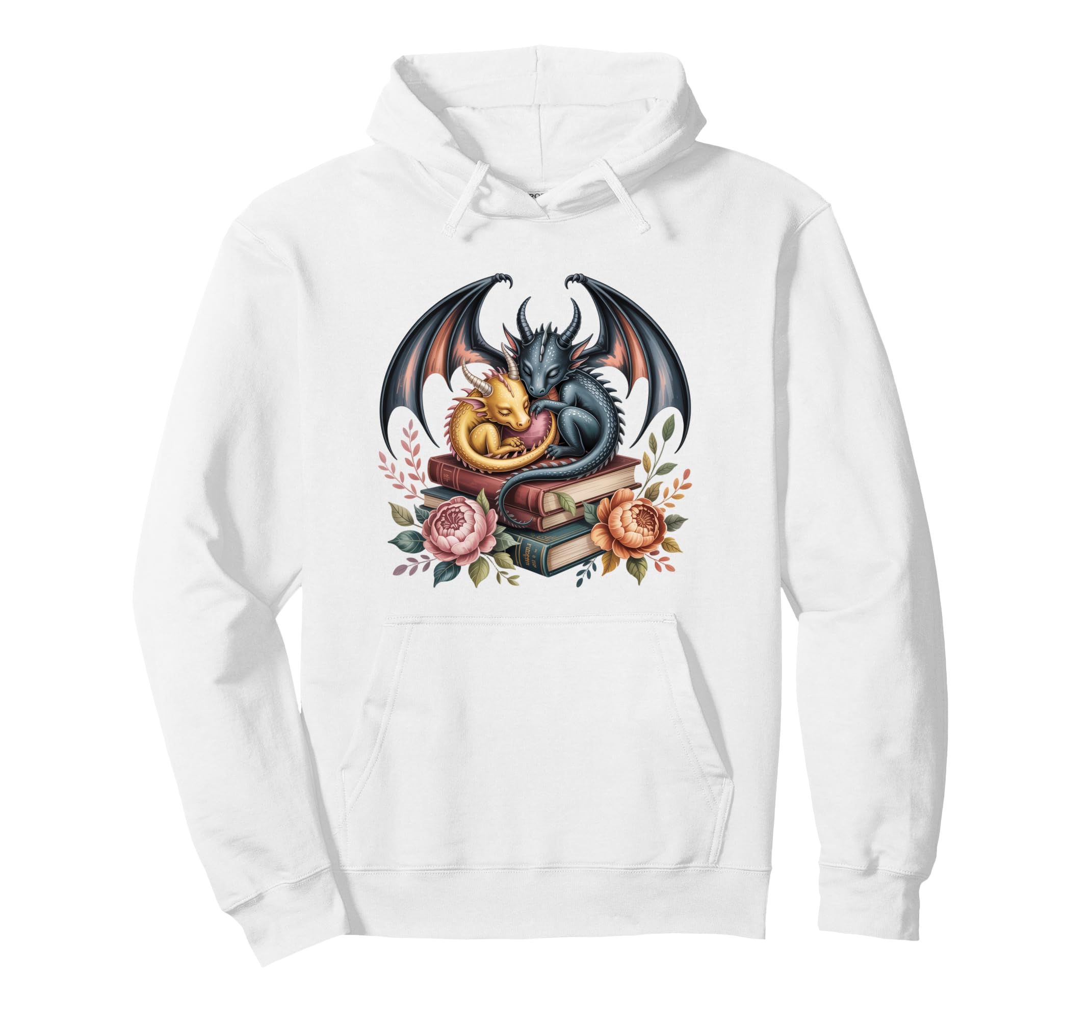 Book Dragon Bookish Floral Librarian Hoodie - Casual Everyday Wear Unisex - T-Shirt, Sweatshirt, Hoodie