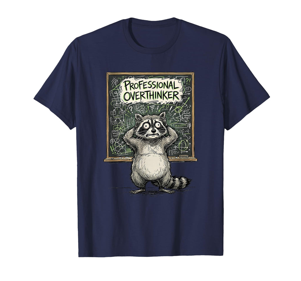 Professional Overthinker Funny Raccoon T-Shirt - Novelty Apparel Men Women - T-Shirt, Sweatshirt, Hoodie