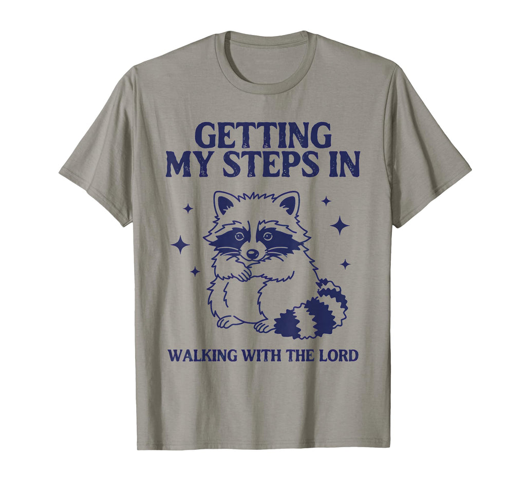Getting My Steps Walking Lord Raccoon T-Shirt - Trendy Graphic for Adults - T-Shirt, Sweatshirt, Hoodie