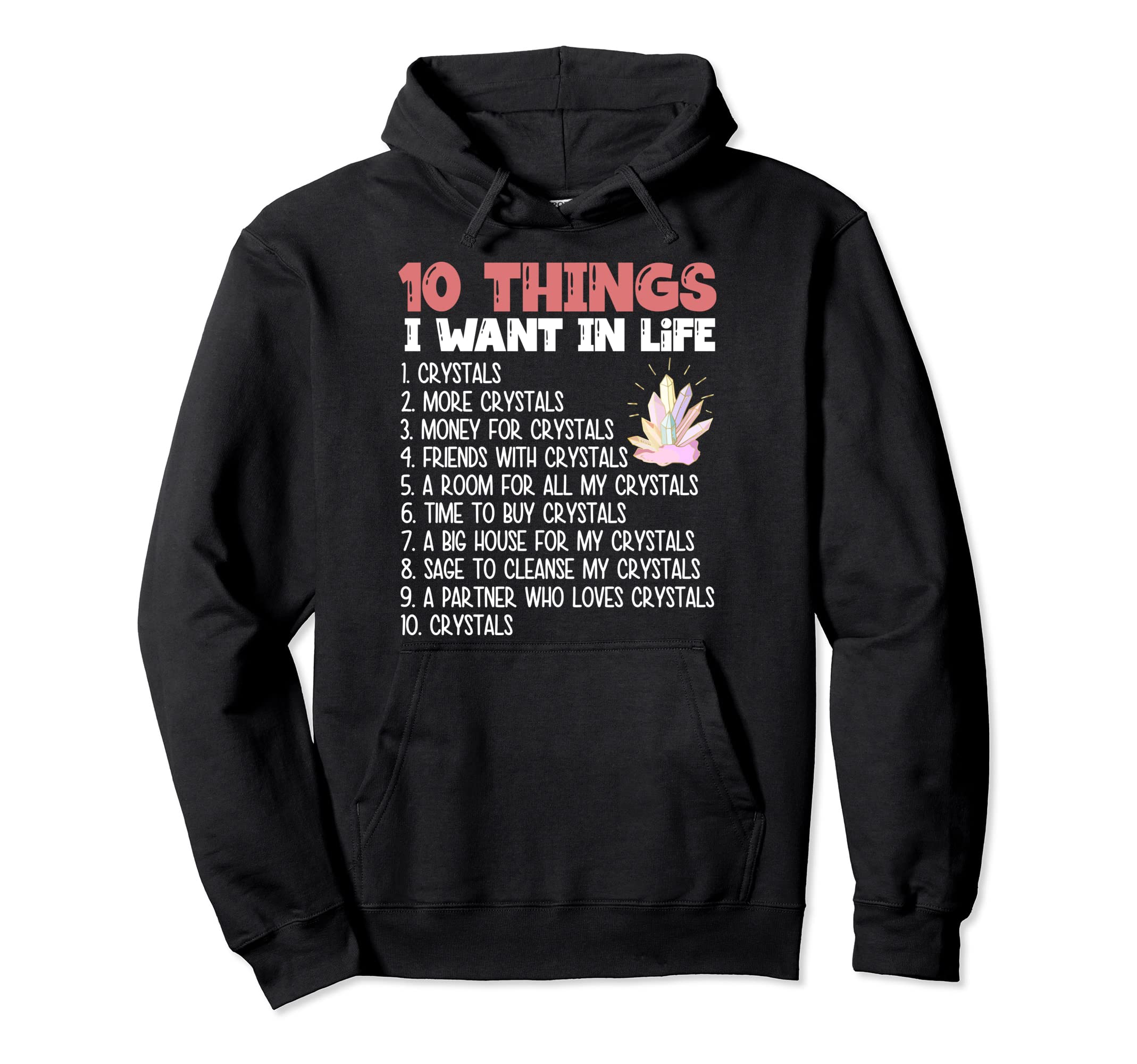 Funny Crystals Chakra Healing Crystal Hoodie - Novelty Apparel Unisex - T-Shirt, Sweatshirt, Hoodie