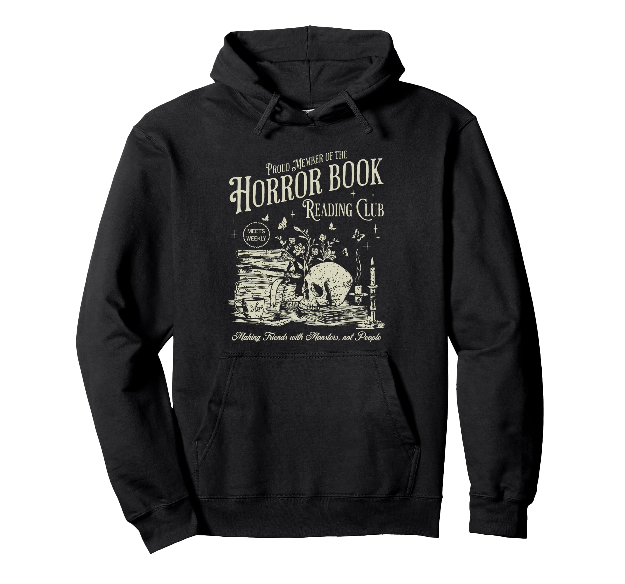 Horror Book Reading Club Gothic Hoodie - Custom Art Print Men Women - T-Shirt, Sweatshirt, Hoodie