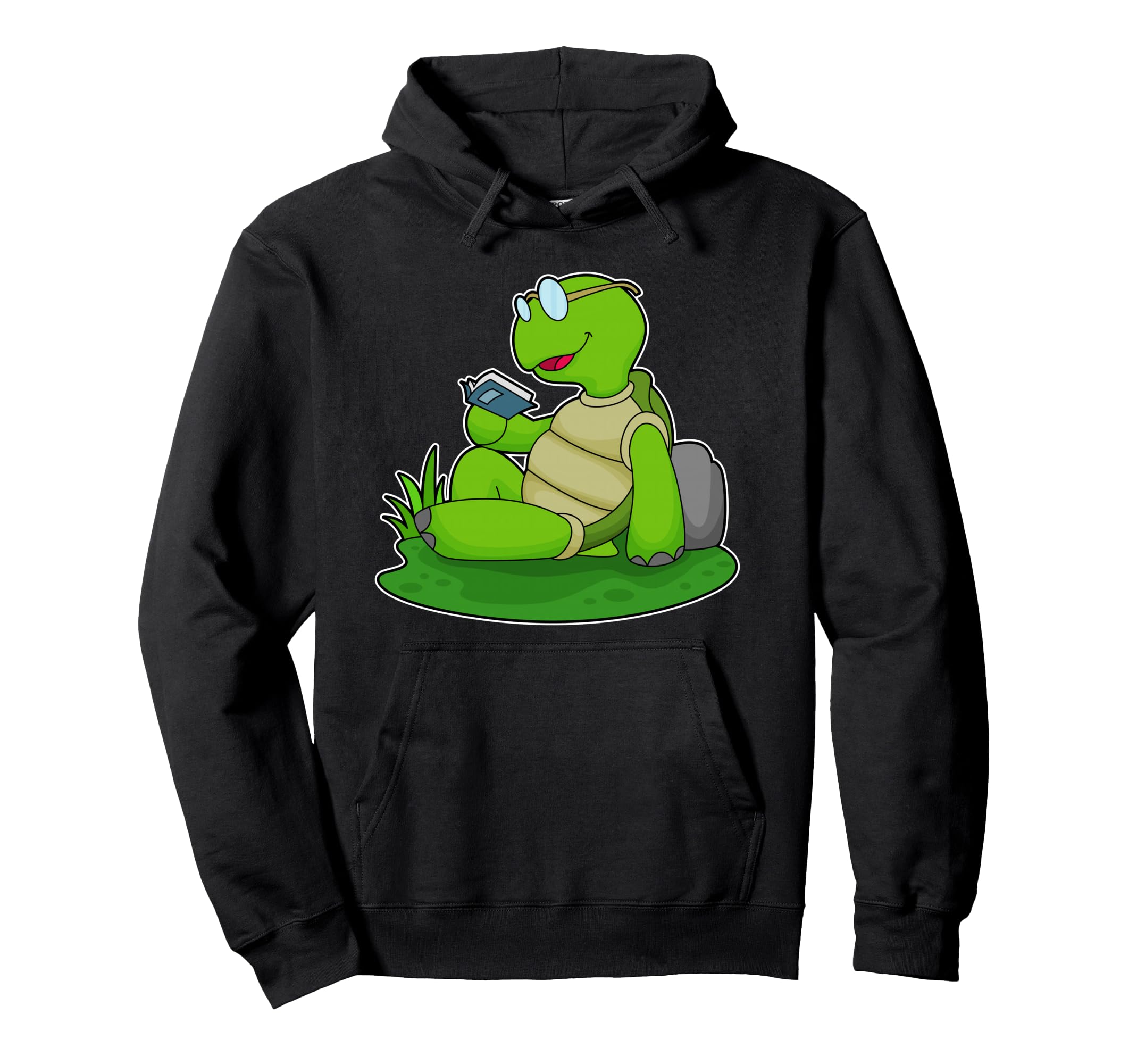 Turtle Nerd Book Glasses Hoodie - Graphic Print Men Women - T-Shirt, Sweatshirt, Hoodie