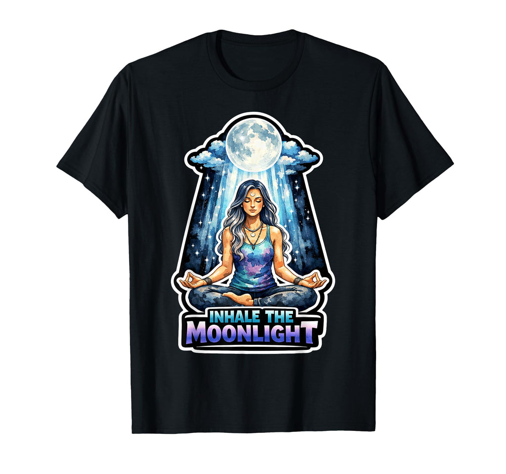 Moon Meditation Lunar Mindfulness T-Shirt - Unique Graphic Unisex - T-Shirt, Sweatshirt, Hoodie