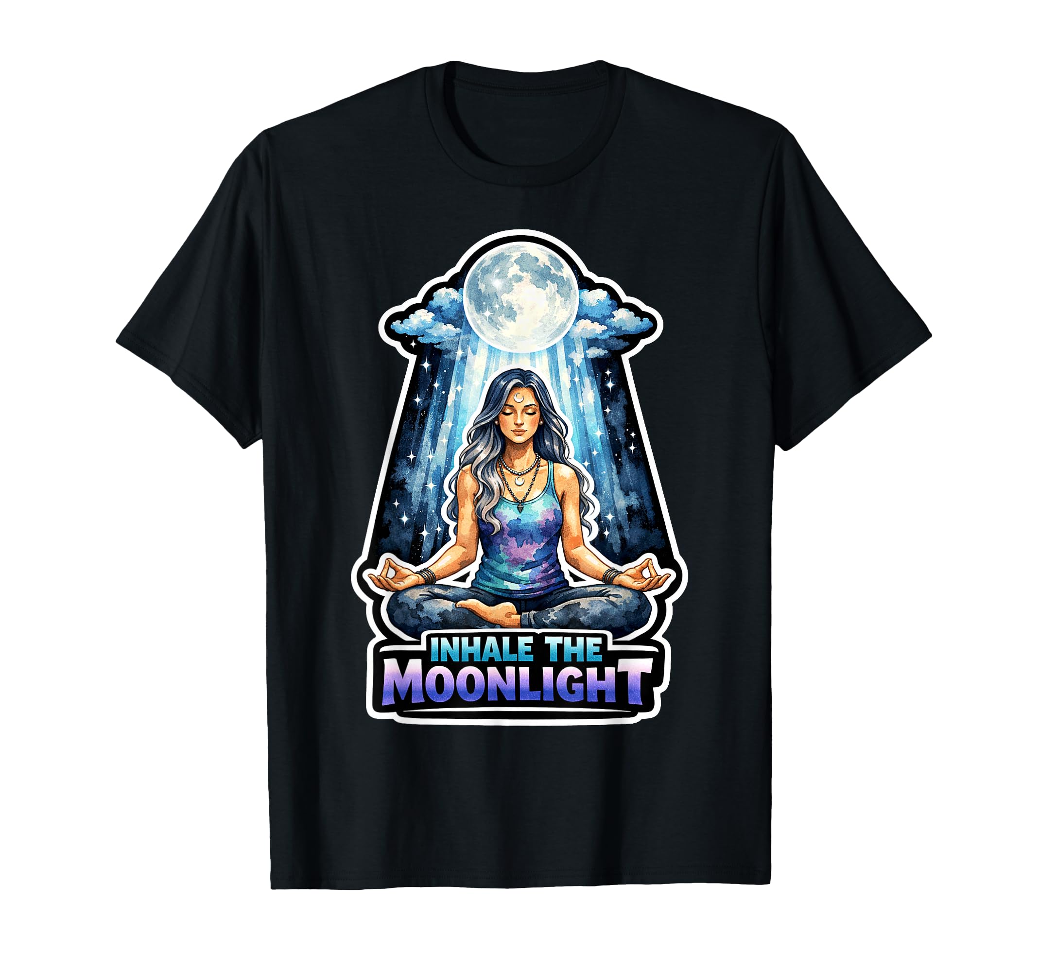 Moon Meditation Lunar Mindfulness T-Shirt - Unique Graphic Unisex - T-Shirt, Sweatshirt, Hoodie