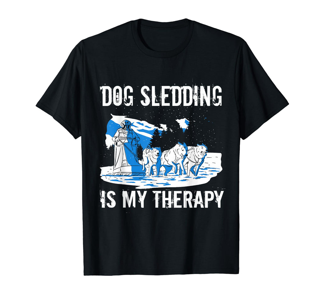My Therapy Sledding Winter Dog Snow T-Shirt - Streetwear Style for Adults - T-Shirt, Sweatshirt, Hoodie
