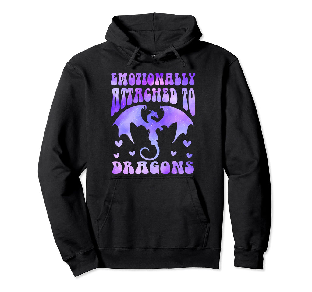 Emotionally Attached To Dragons Books And Hoodie - Minimalist Print Unisex - T-Shirt, Sweatshirt, Hoodie