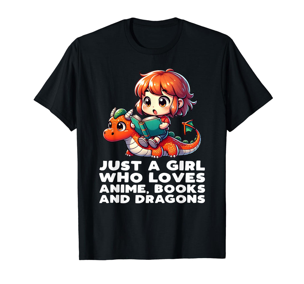 Just Who Loves Anime Dragons And Books T-Shirt - Aesthetic Graphic Unisex - T-Shirt, Sweatshirt, Hoodie