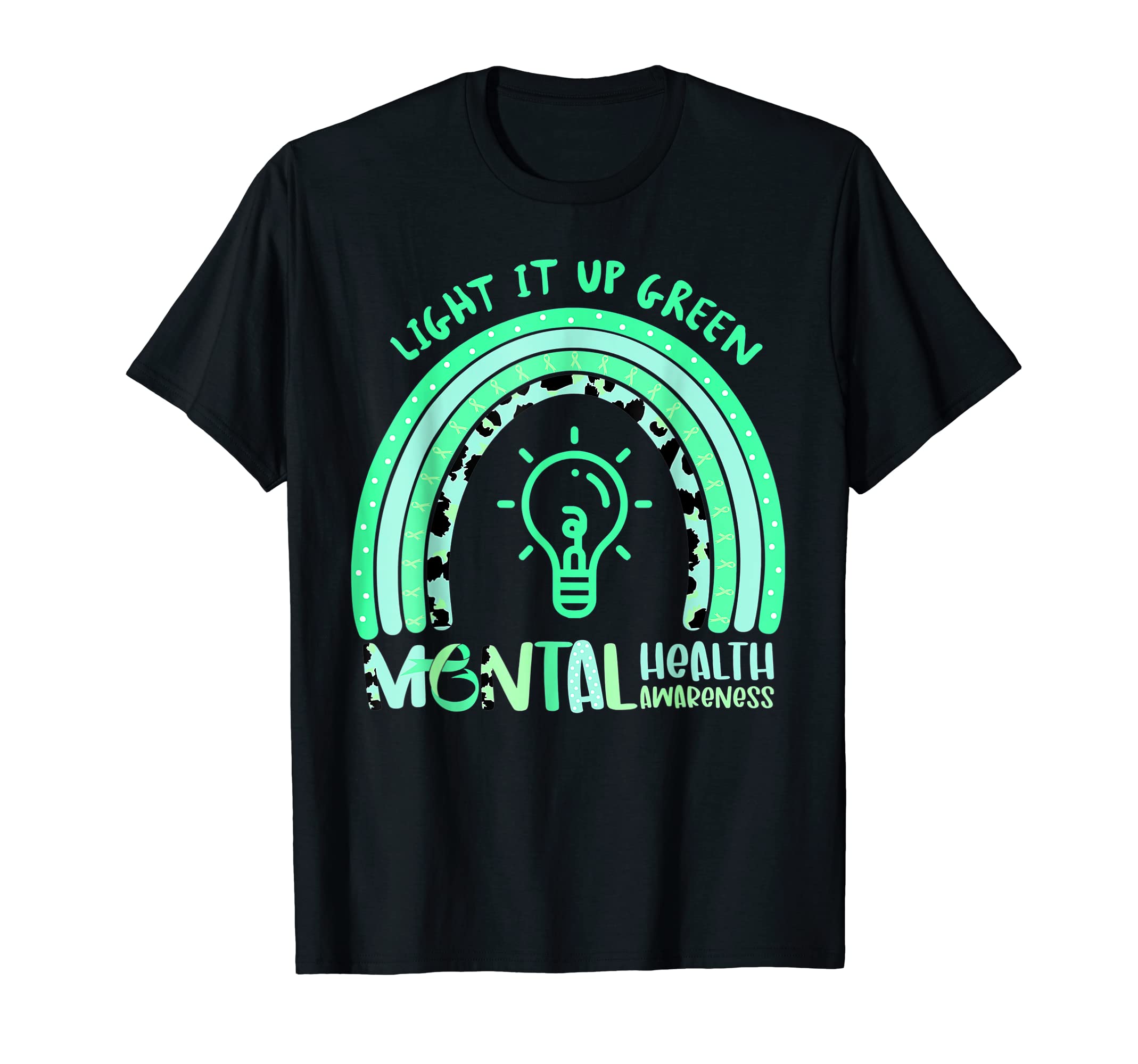 Light It Up Green Mental Health T-Shirt - Minimalist Print for Adults - T-Shirt, Sweatshirt, Hoodie