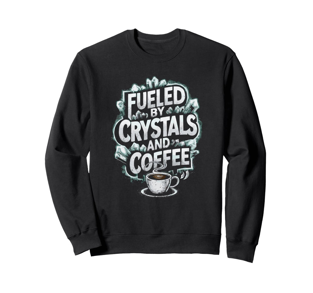 Fueled Crystals And Coffee Sweatshirt - Graphic Print Men Women - T-Shirt, Sweatshirt, Hoodie